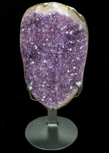 Tall Amethyst Cluster From Uruguay - Custom Metal Stand #76823